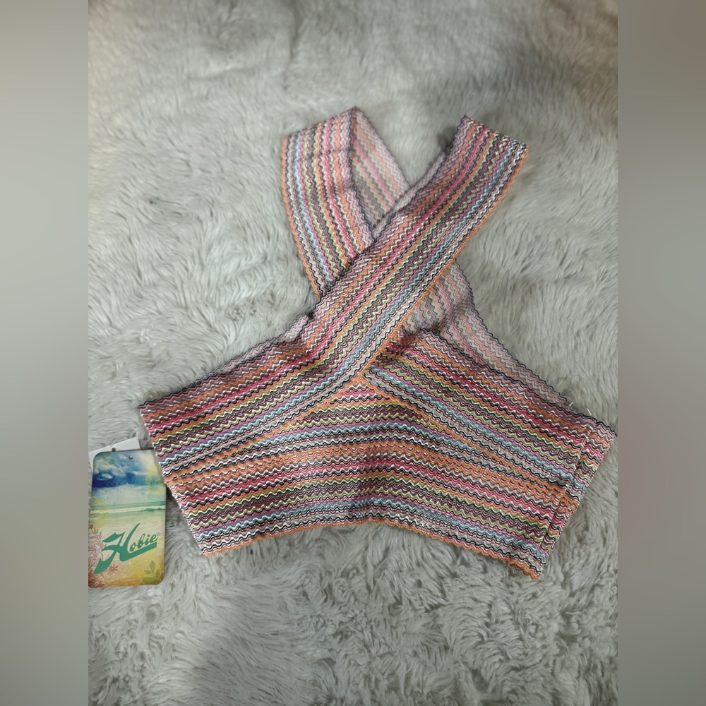 NWT Hobie Rainbow Criss Cross Swim Top - Picture 9 of 10